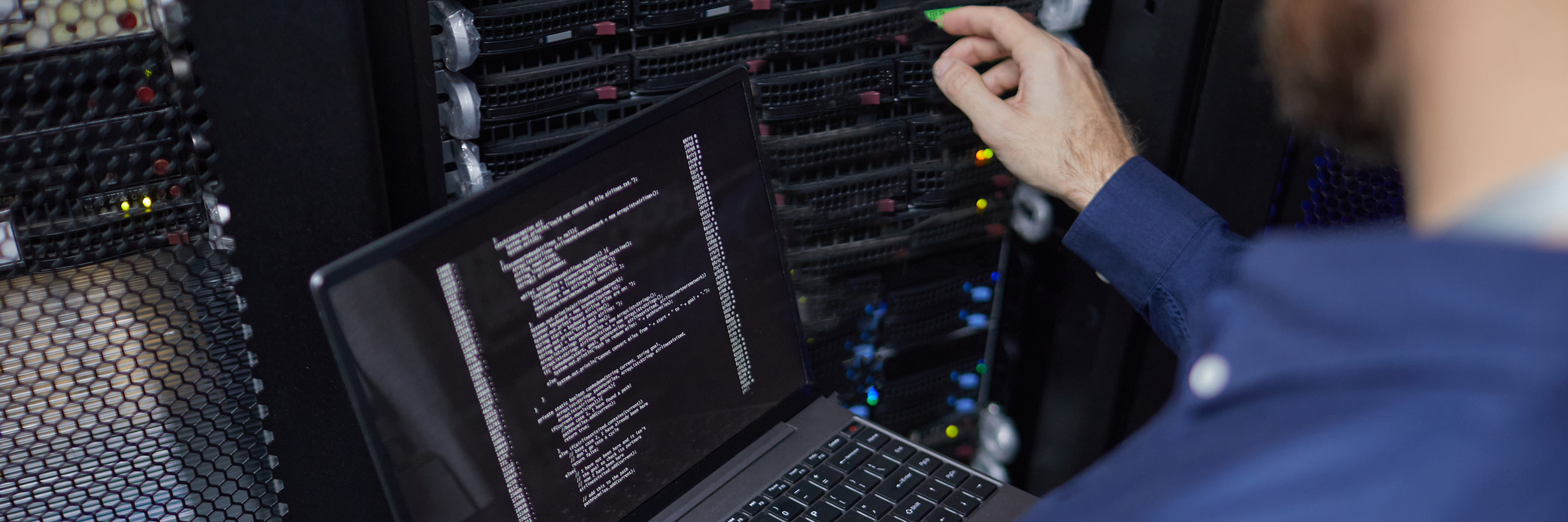 Problem86 technician working on server rack hardware