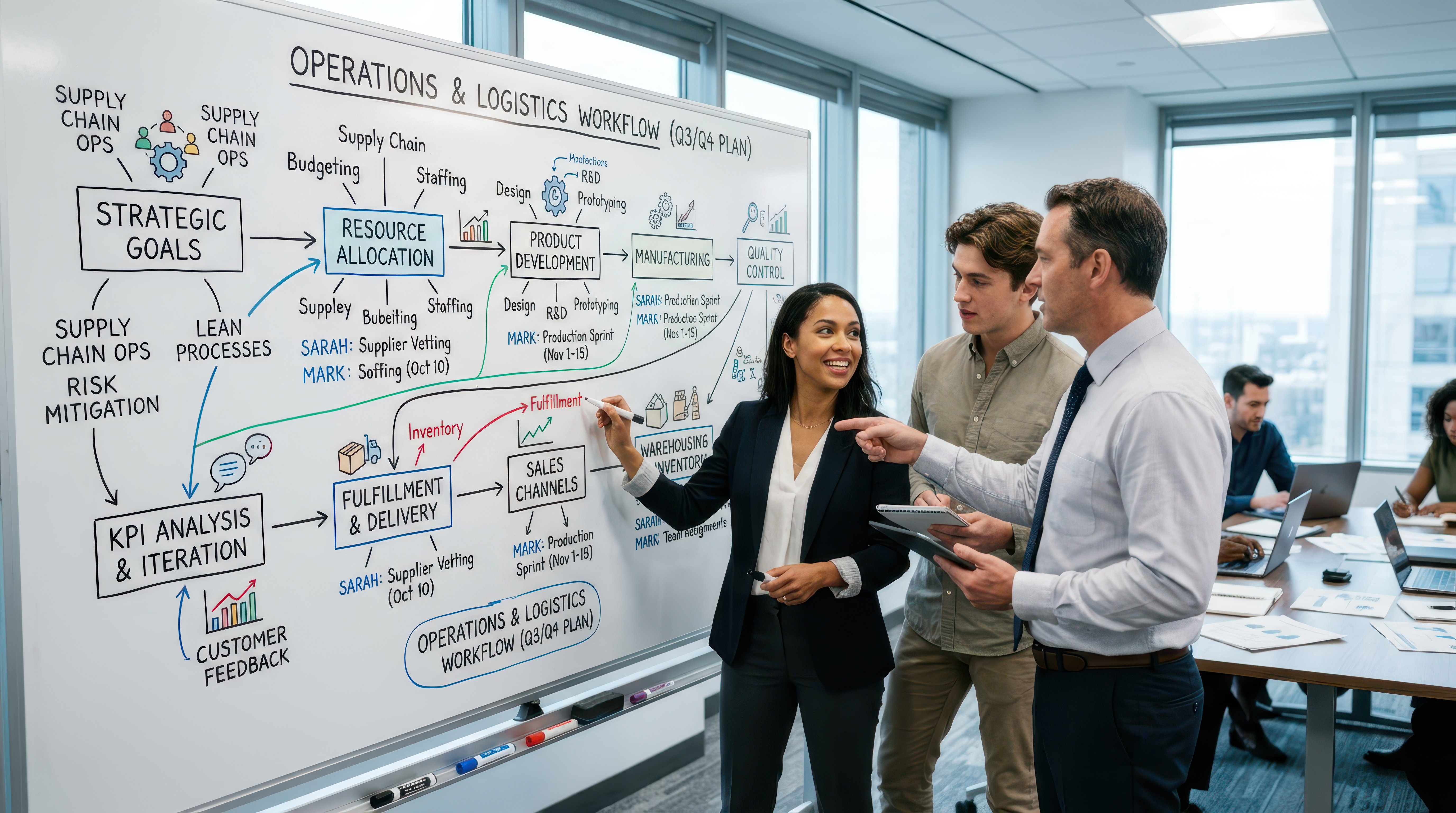 Problem86 consultants mapping out a client's operations and IT plan